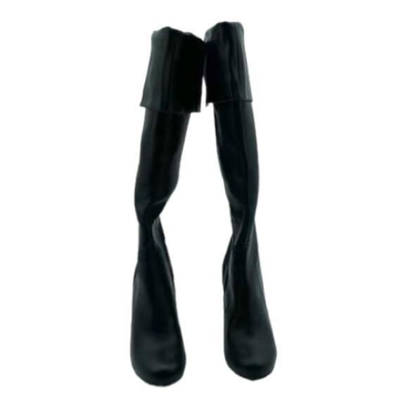 COSMOPOLITAN Black Faux Leather Over Knee High Heel Boots Shoes Size‎ 6.5 - Picture 2 of 8